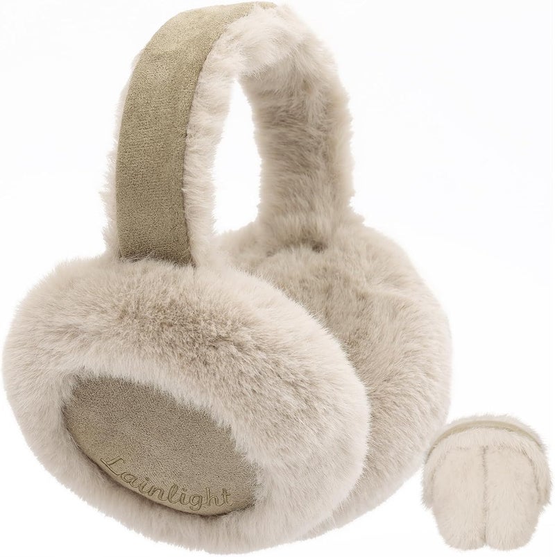 Lainlight Store Ear Muffs for Winter Women Faux Fur Warm Earmuffs Foldable Cute Fuzzy Ear Warmers - Image 1